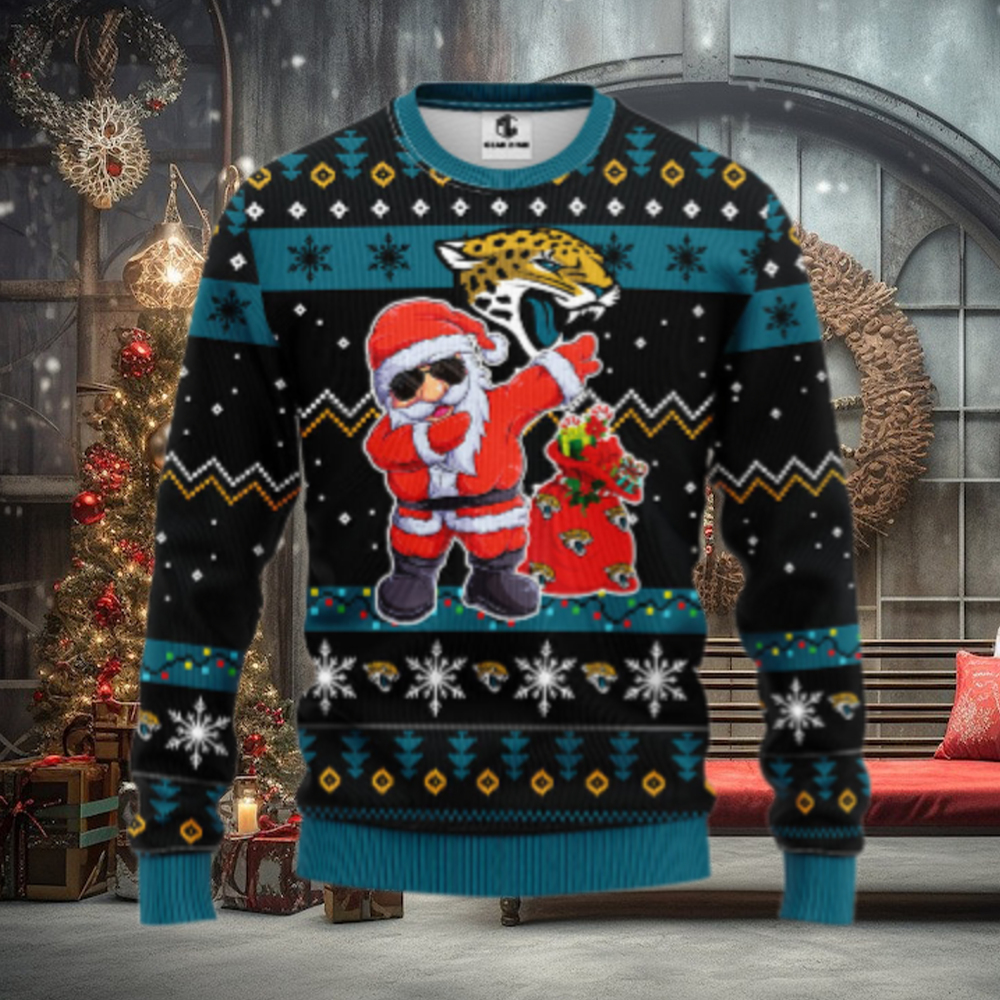 Jacksonville Jaguars Dabbing Santa Claus Ugly Christmas Sweater Jacksonville Jaguars Dabbing Santa Claus Ugly Christmas Sweater