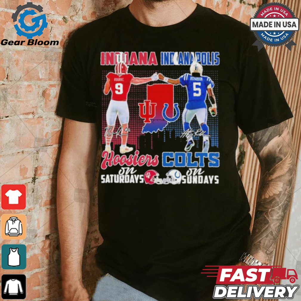 Kurtis Rourke Indiana Hoosiers On Saturdays X Anthony Richardson Indianapolis Colts On Sundays Shirt Kurtis Rourke Indiana Hoosiers On Saturdays X Anthony Richardson Indianapolis Colts On Sundays Shirt