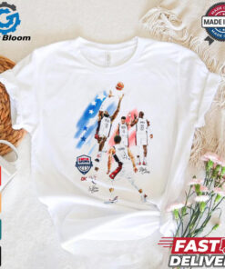 LeBron James and Stephen Curry Paris 2024 Team USA signatures 2 sides shirt