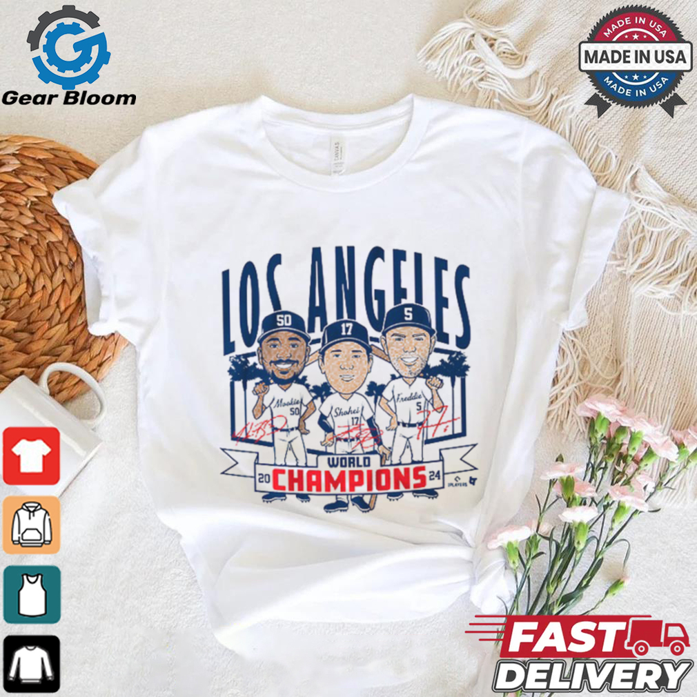 Los Angeles Baseball World Champions Caricatures T Shirt Los Angeles Baseball World Champions Caricatures T Shirt
