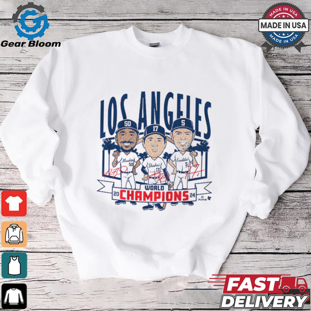 Los Angeles Baseball World Champions Caricatures T Shirt Los Angeles Baseball World Champions Caricatures T Shirt