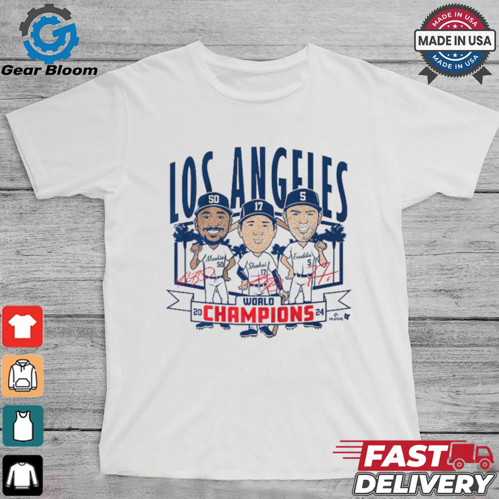 Los Angeles Baseball World Champions Caricatures T Shirt Los Angeles Baseball World Champions Caricatures T Shirt