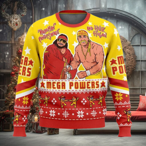 Mega Powers Macho Man and Hulk Hogan Ugly Christmas Sweater