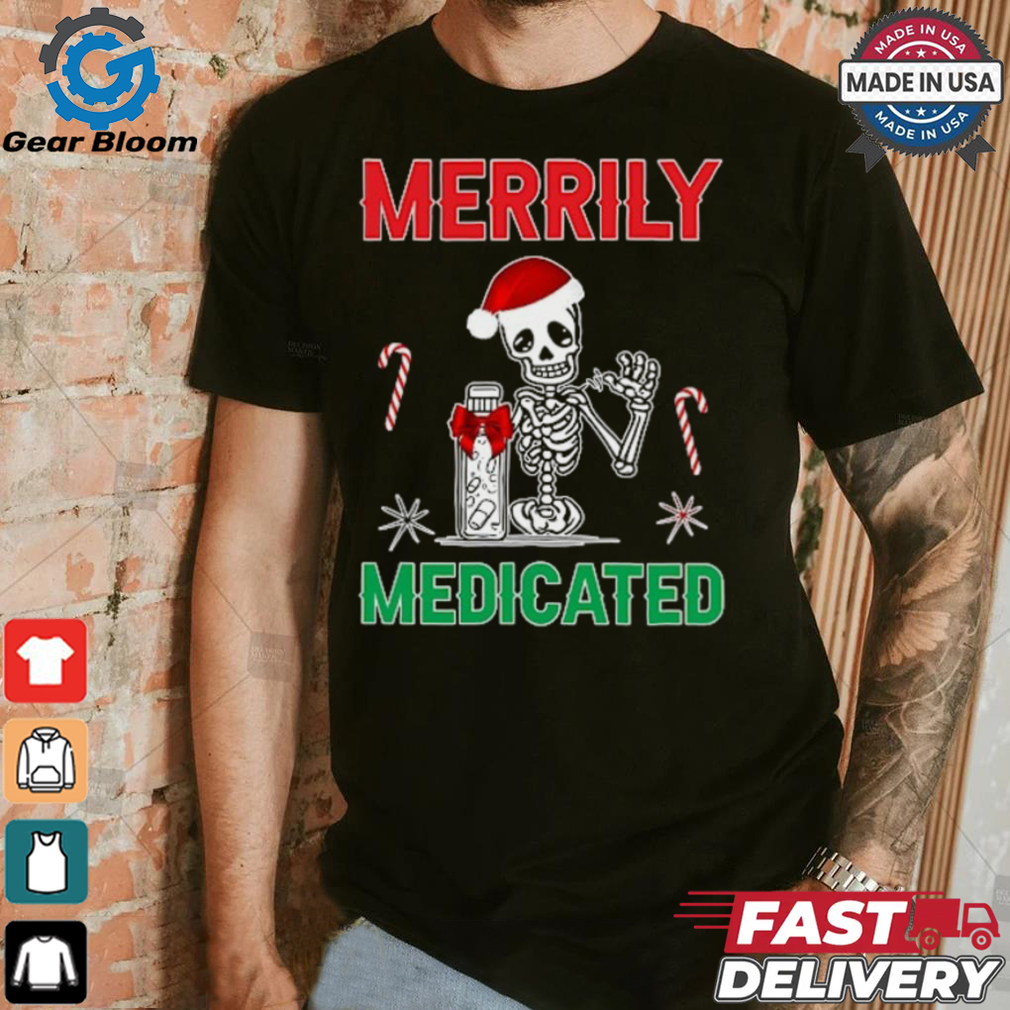Merrily Medicated Retro Sarcasm Chronic Pain T Shirt Merrily Medicated Retro Sarcasm Chronic Pain T Shirt
