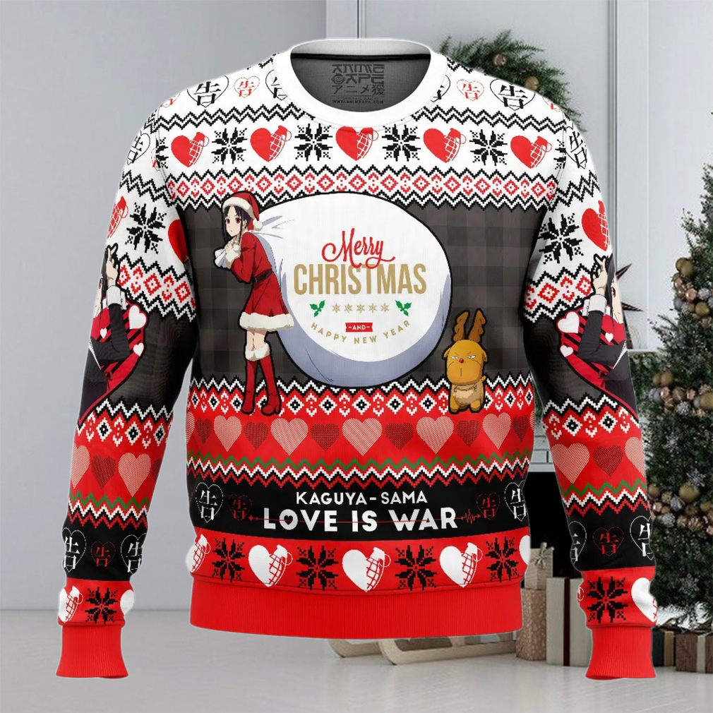 Merry Christmas And Happy New Year Kaguya Sama Love Is War Ugly Christmas Sweater Merry Christmas And Happy New Year Kaguya Sama Love Is War Ugly Christmas Sweater