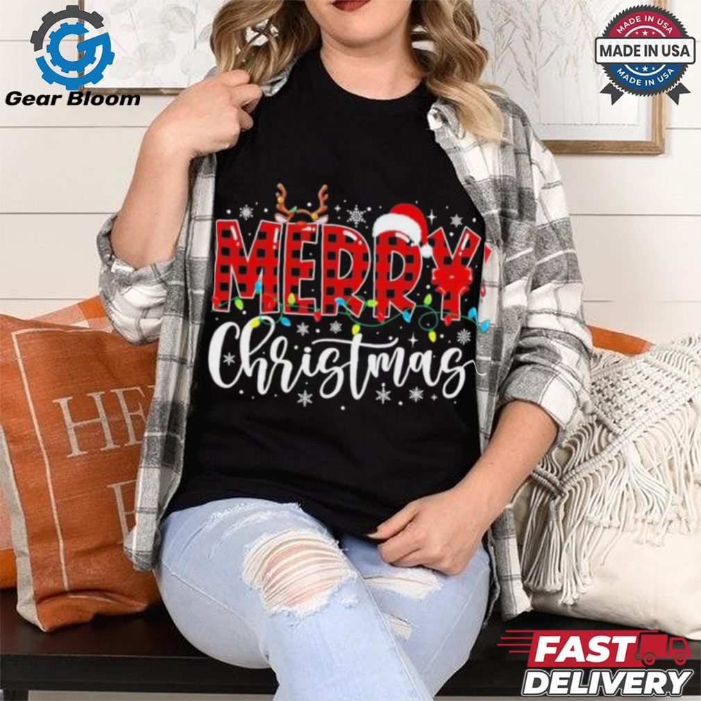 Merry Christmas Buffalo Plaid Red Santa Family Shirt Merry Christmas Buffalo Plaid Red Santa Family Shirt
