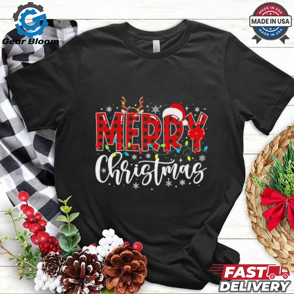Merry Christmas Buffalo Plaid Red Santa Family Shirt Merry Christmas Buffalo Plaid Red Santa Family Shirt