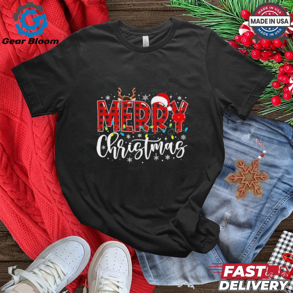 Merry Christmas Buffalo Plaid Red Santa Family Shirt Merry Christmas Buffalo Plaid Red Santa Family Shirt