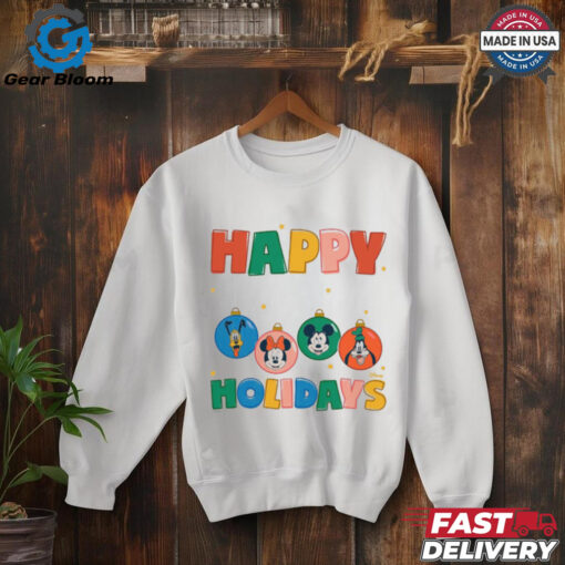 Mickey And Friends Happy Holidays Ornaments T Shirt