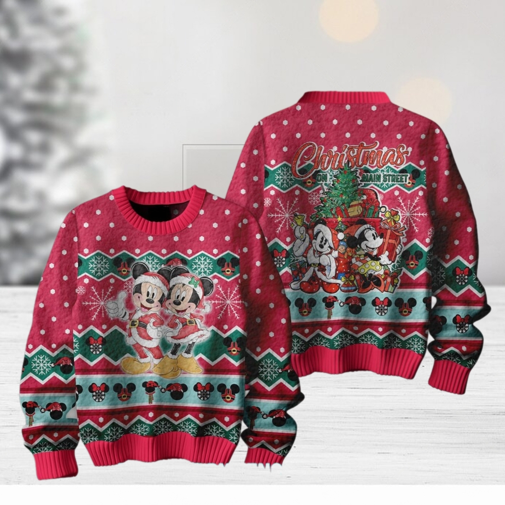 Mickey Mouse Christmas On Main Street Ugly Sweater Mickey Mouse Christmas On Main Street Ugly Sweater