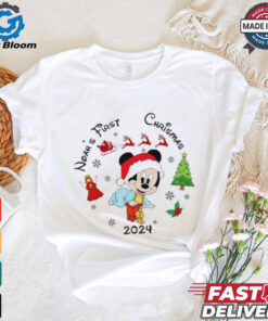 Mickey Mouse Personalized Baby First Christmas shirt