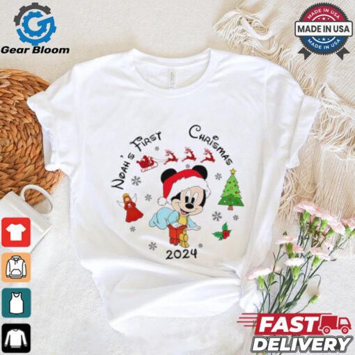 Mickey Mouse Personalized Baby First Christmas shirt