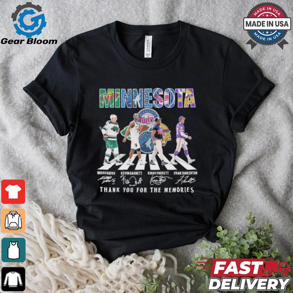 Minnesota Sports Teams Players Abbey Road Thank You For The Memories Signatures Shirt Minnesota Sports Teams Players Abbey Road Thank You For The Memories Signatures Shirt