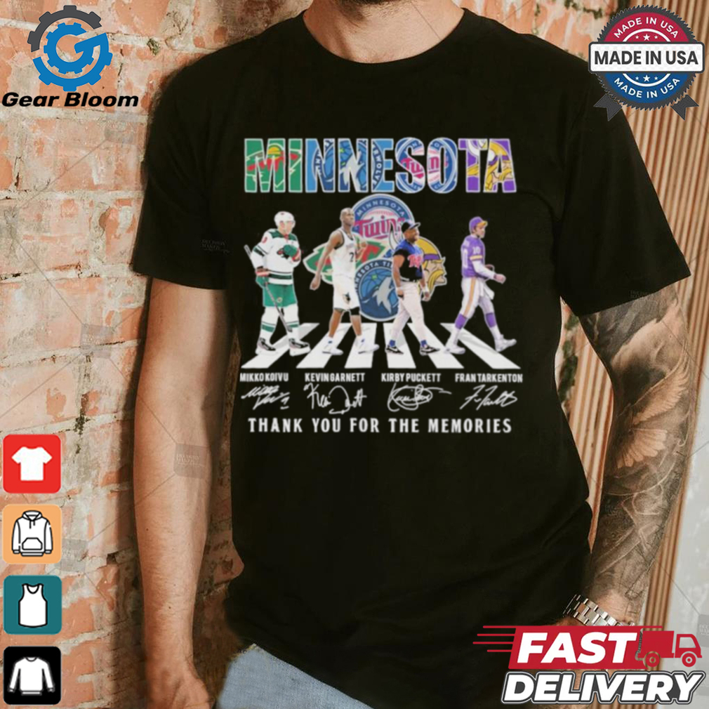 Minnesota Sports Teams Players Abbey Road Thank You For The Memories Signatures Shirt Minnesota Sports Teams Players Abbey Road Thank You For The Memories Signatures Shirt