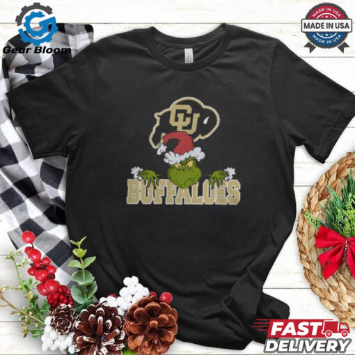 NCAA Colorado Buffaloes Logo Football Grinch Christmas T Shirt