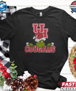 NCAA Houston Cougars Logo Football Grinch Christmas T Shirt