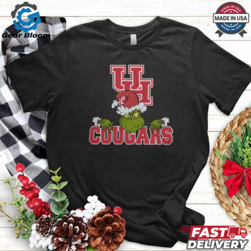 NCAA Houston Cougars Logo Football Grinch Christmas T Shirt