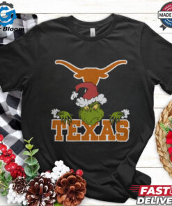 NCAA Texas Longhorns Logo Football Grinch Christmas T Shirt