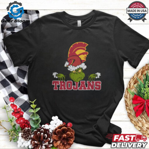 NCAA USC Trojans Logo Football Grinch Christmas T Shirt