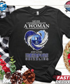 Never underestimate a woman and love Memphis Grizzlies heart shirt