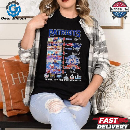 New England Patriots thank you for the memories players signatures shirt