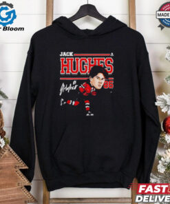 New Jersey Devils 2024 Jack Hughes #86 Cartoon signature shirt