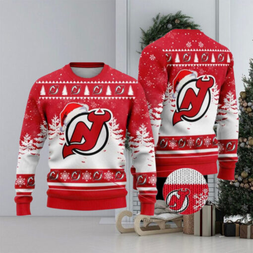New Jersey Devils Ugly Sweater Christmas Design for Hockey Fans 2024
