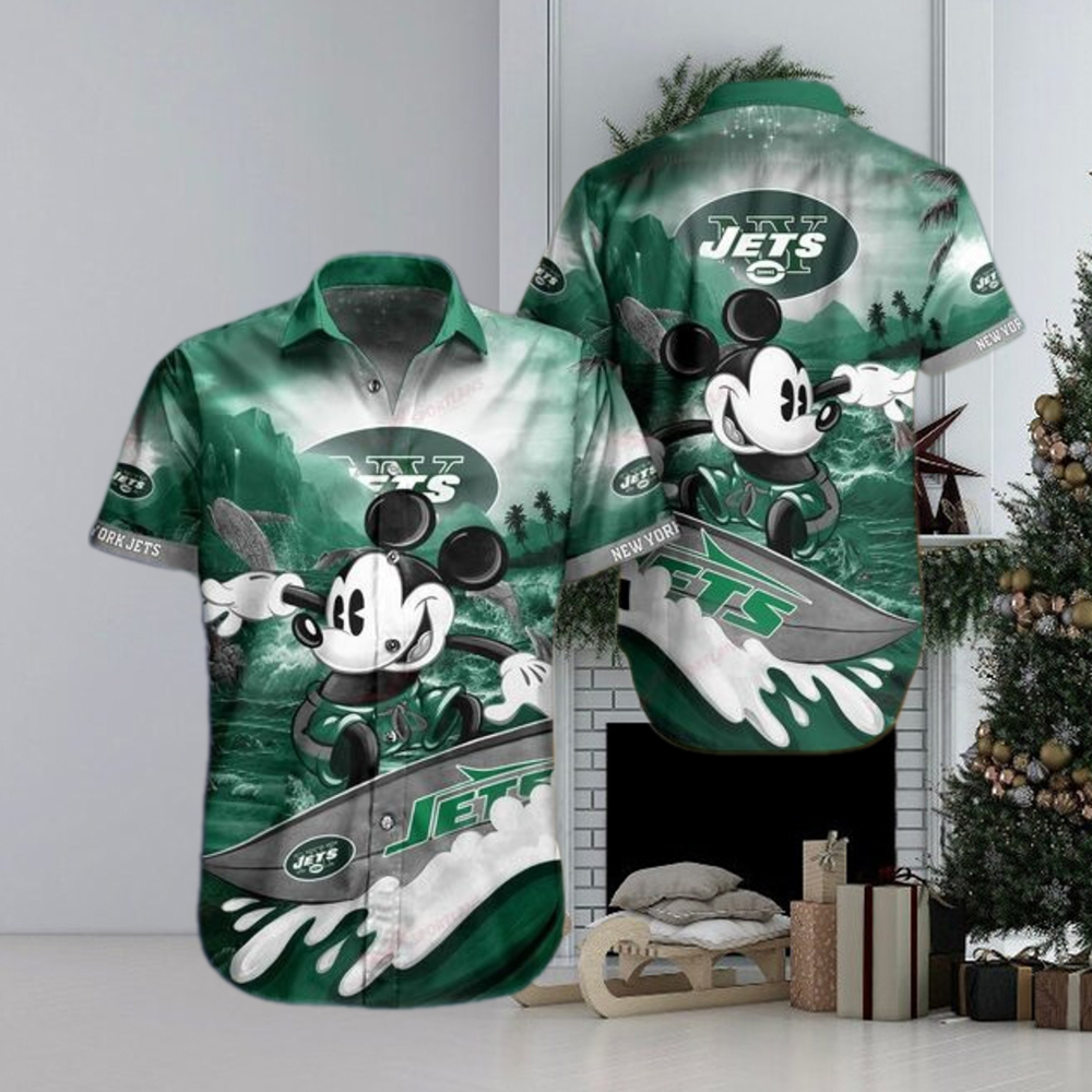 New York Jets Custom Funny Beach Outfit Hawaiian Shirt Men New York Jets Custom Funny Beach Outfit Hawaiian Shirt Men