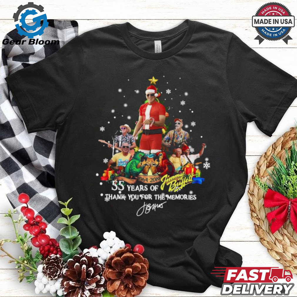 Official 55 years of Jimmy Buffett thank you for the memories Christmas tree signaature 2024 Shirt Official 55 years of Jimmy Buffett thank you for the memories Christmas tree signaature 2024 Shirt