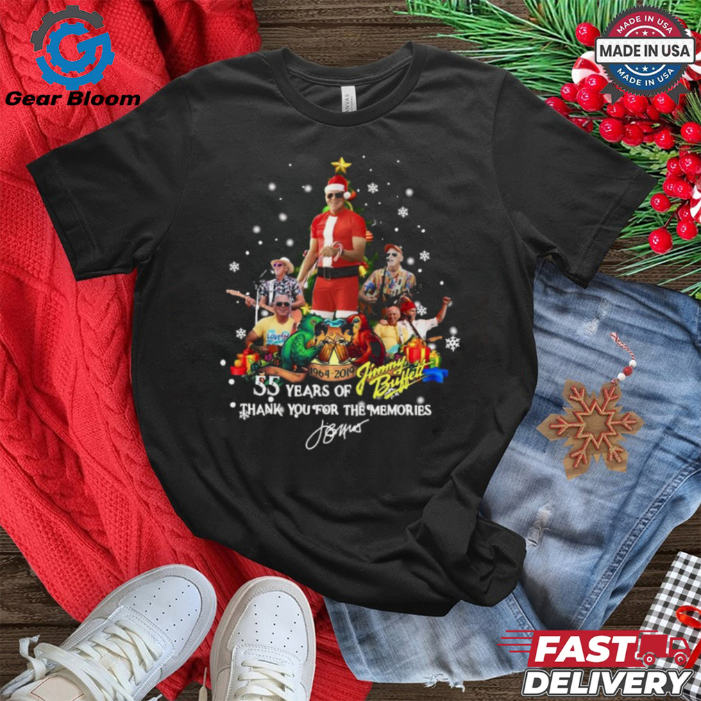 Official 55 years of Jimmy Buffett thank you for the memories Christmas tree signaature 2024 Shirt Official 55 years of Jimmy Buffett thank you for the memories Christmas tree signaature 2024 Shirt