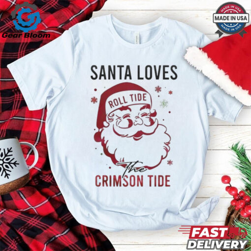 Official Alabama Crimson Tide Santa Loves Crimson Tide Christmas 2024 Shirt