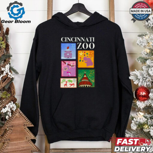 Official Cincinnati Zoo Merry Christmas Stamps 2024 t shirt