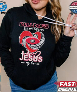 Official Georgia Bulldogs In My Veins Jesus In My Heart T Shirt