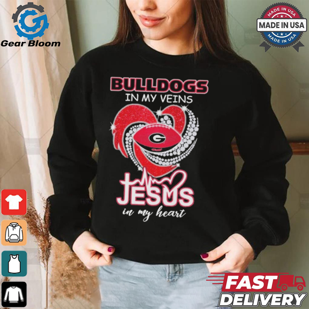 Official Georgia Bulldogs In My Veins Jesus In My Heart T Shirt Official Georgia Bulldogs In My Veins Jesus In My Heart T Shirt