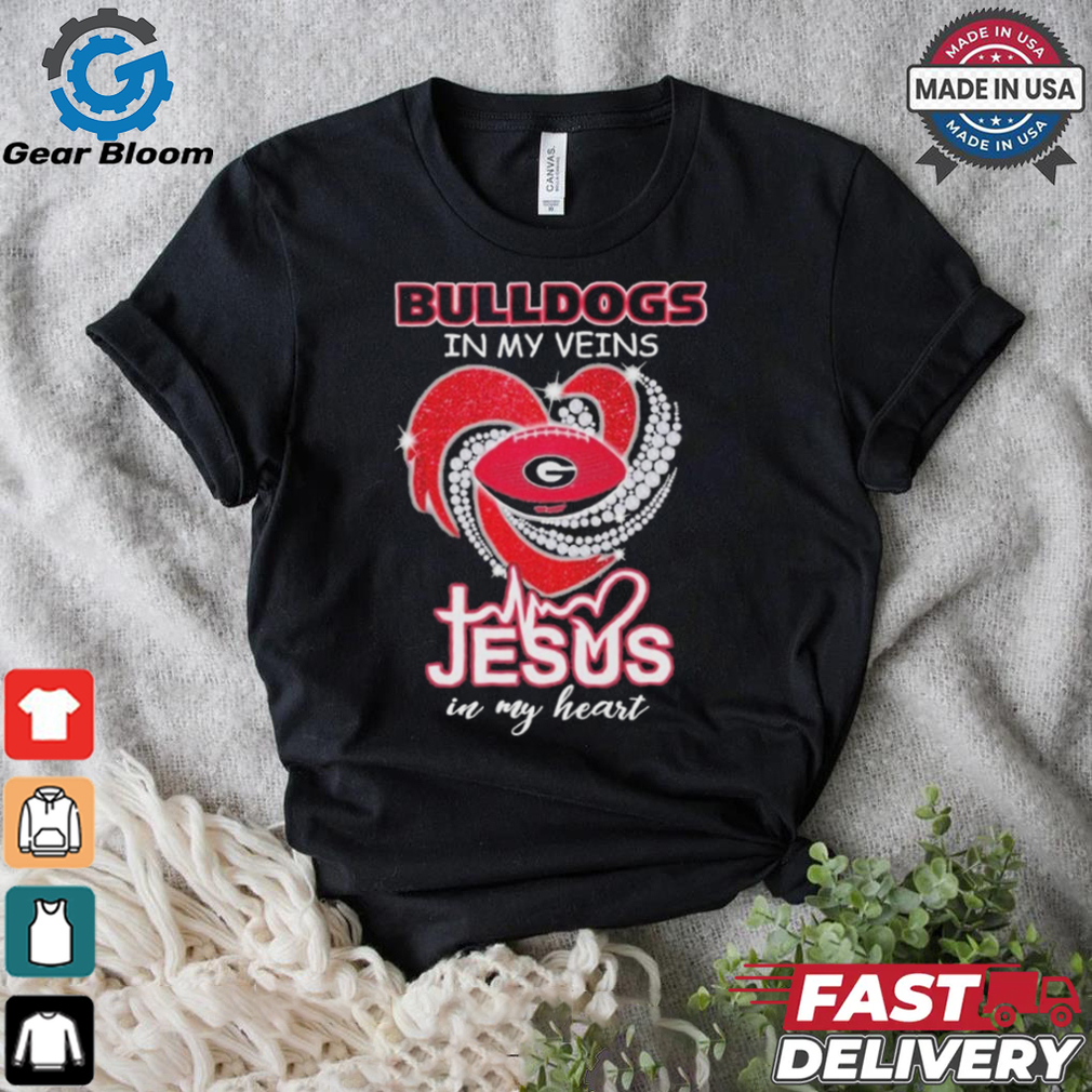 Official Georgia Bulldogs In My Veins Jesus In My Heart T Shirt Official Georgia Bulldogs In My Veins Jesus In My Heart T Shirt