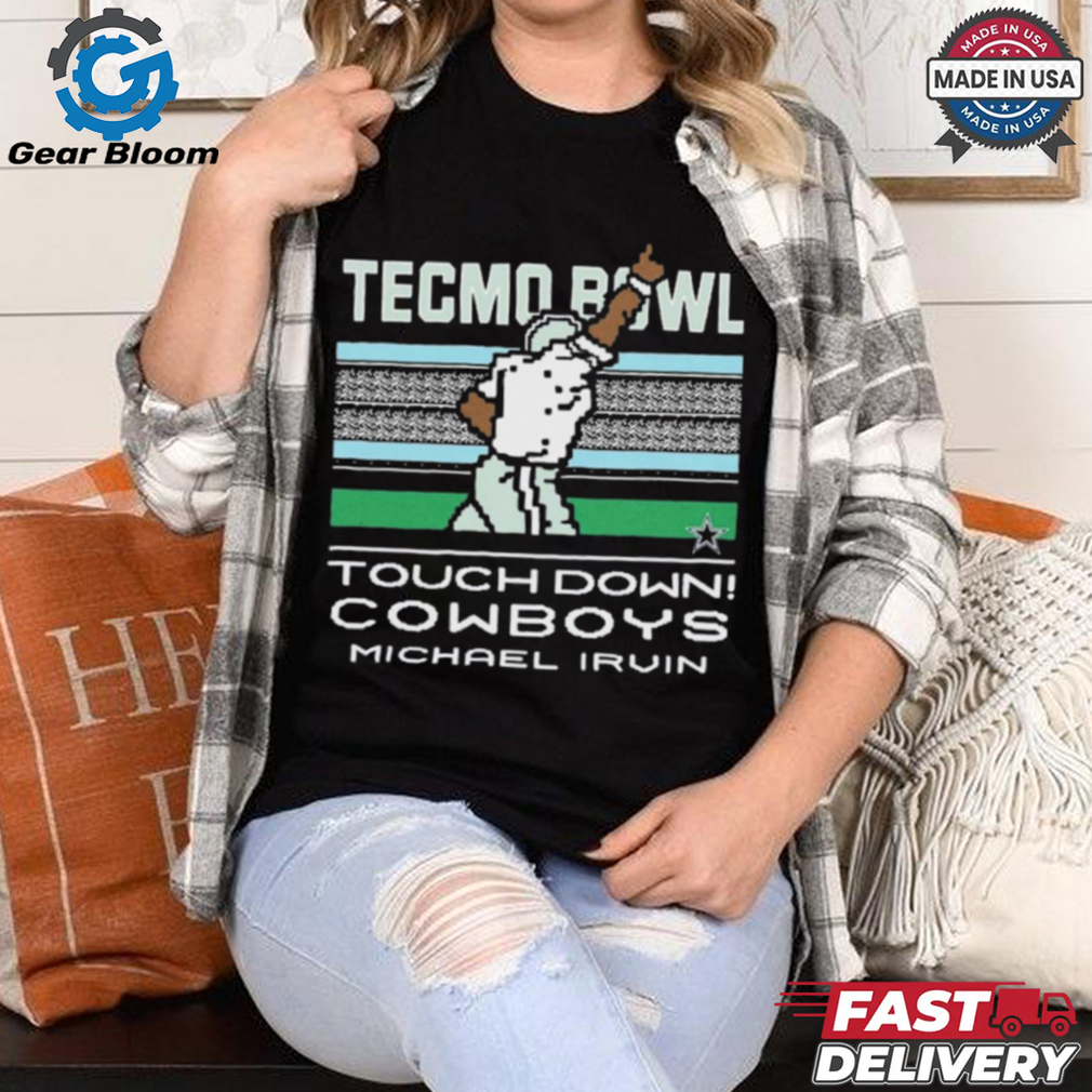 Official Homage Michael Irvin Dallas Cowboys NFL Tecmo Bowl Touchdown Cowboys Retired Player Graphic t shirt Official Homage Michael Irvin Dallas Cowboys NFL Tecmo Bowl Touchdown Cowboys Retired Player Graphic t shirt