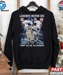 Official Legends Never Die Fernando Valenzuela x Tommy Lasorda Los Angeles Dodgers Thank You For The Memories Signatures Shirt