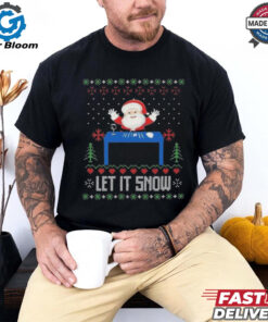 Official Let It Snow Santa And Weed Ugly Christmas Shirt