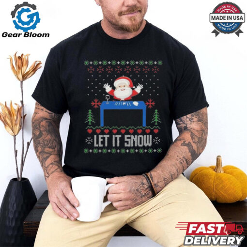 Official Let It Snow Santa And Weed Ugly Christmas Shirt
