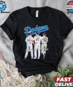Official Los Angeles Dodgers Fernando Valenzuela Clayton Kershaw And Sandy Koufax Signatures Shirt