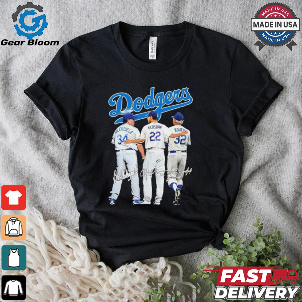 Official Los Angeles Dodgers Fernando Valenzuela Clayton Kershaw And Sandy Koufax Signatures Shirt Official Los Angeles Dodgers Fernando Valenzuela Clayton Kershaw And Sandy Koufax Signatures Shirt
