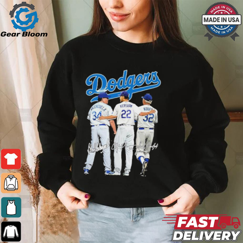 Official Los Angeles Dodgers Fernando Valenzuela Clayton Kershaw And Sandy Koufax Signatures Shirt Official Los Angeles Dodgers Fernando Valenzuela Clayton Kershaw And Sandy Koufax Signatures Shirt