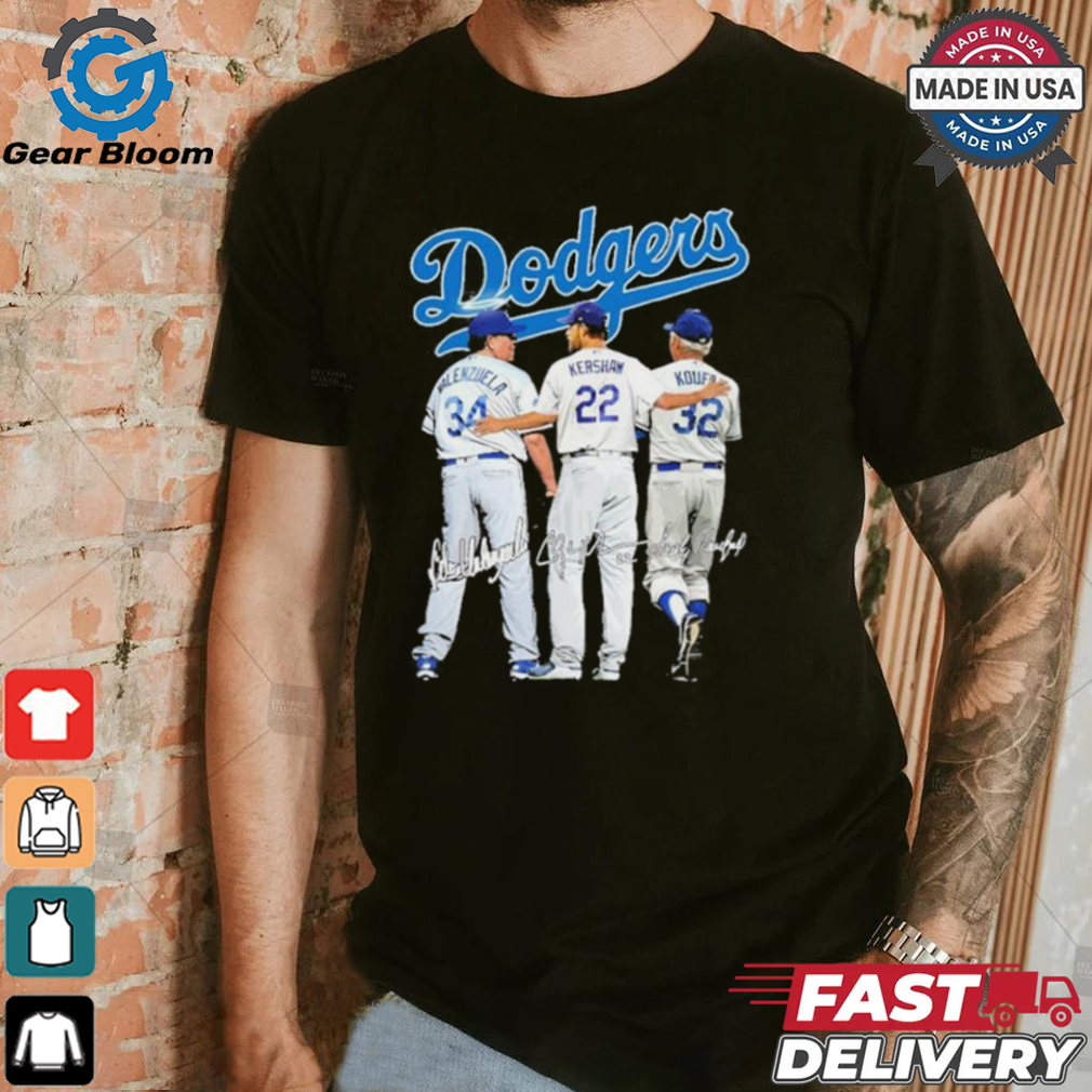 Official Los Angeles Dodgers Fernando Valenzuela Clayton Kershaw And Sandy Koufax Signatures Shirt Official Los Angeles Dodgers Fernando Valenzuela Clayton Kershaw And Sandy Koufax Signatures Shirt