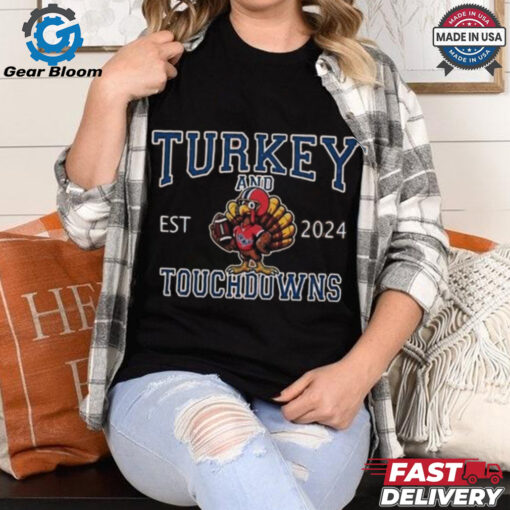 Official Ole Miss Rebels Hotty Toddy Turkey Est 2024 Touchdowns Shirt
