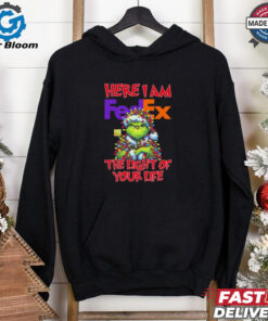 Official Santa Grinch Here I Am FedEx The Light Of Your Life Christmas Light shirt