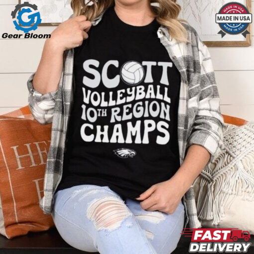 Official Scott Eagles Volleyball 10th Region Champs t shirt
