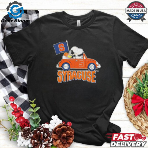 Official Snoopy And Woodstock Driving Car x Syracuse Orange Basketball shirt