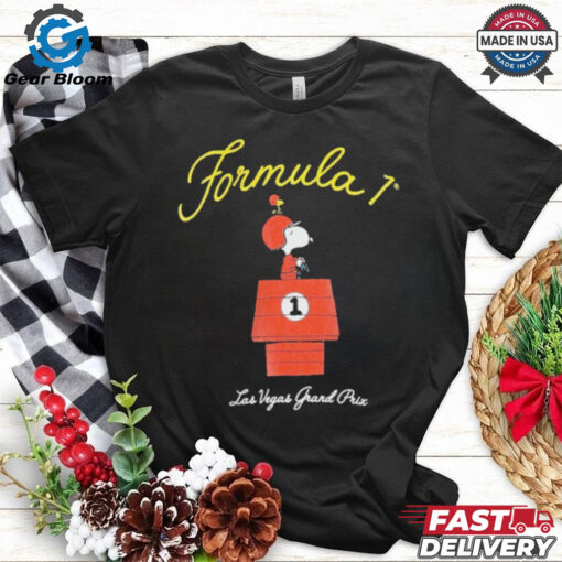 Official Snoopy Formula 1 x Peanuts 2024 Las Vegas Grand Prix Dog House Shirt.