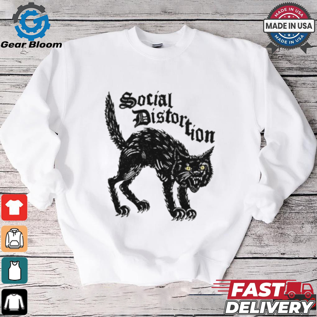 Official Social Distortion Black Kat Meow Shirt Official Social Distortion Black Kat Meow Shirt
