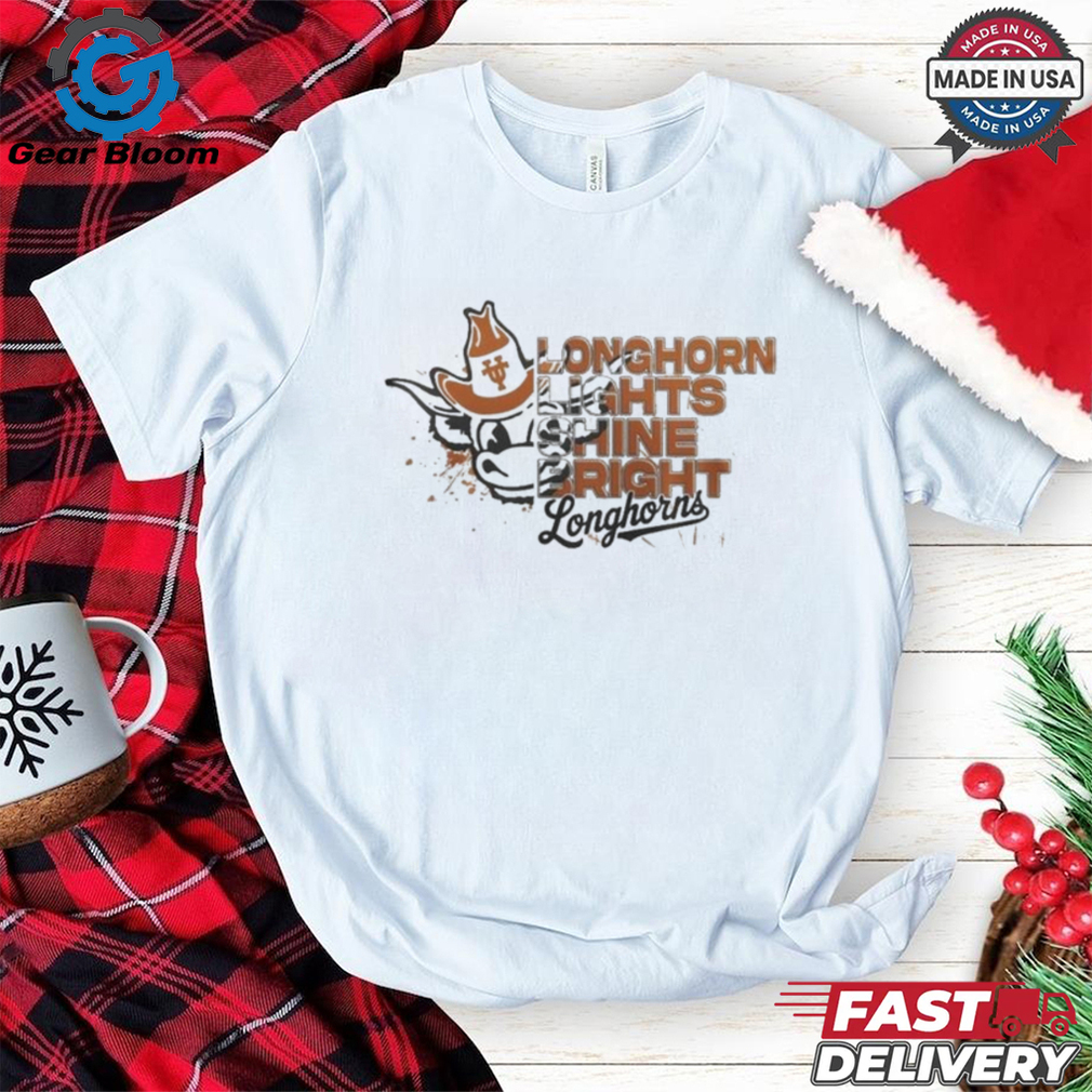 Official Texas Longhorns Lights Shine Bright Christmas Mascot Shirt Official Texas Longhorns Lights Shine Bright Christmas Mascot Shirt